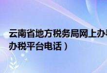 云南省地方税务局网上办税服务厅（山东省地方税务局网上办税平台电话）