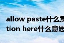 allow paste什么意思（Paste Authentification here什么意思）