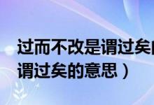 过而不改是谓过矣的意思10字（过而不改 是谓过矣的意思）