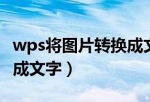 wps将图片转换成文字格式（wps将图片转换成文字）